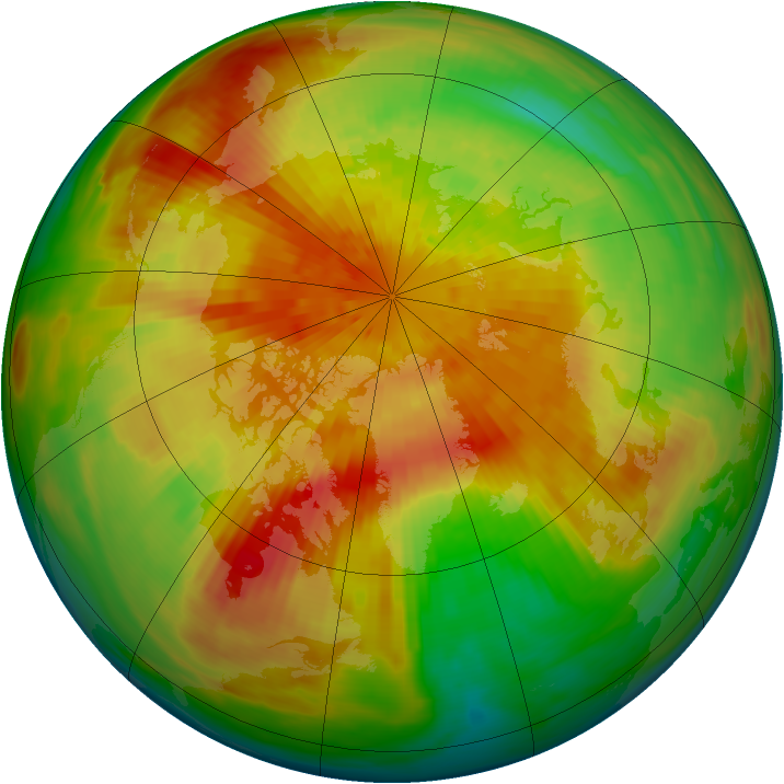 Arctic ozone map for 23 March 1992